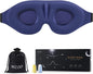 MZOO Sleep Eye Mask for Side Sleeper Men Women, Zero Eye Pressure 3D Sleeping Mask, Light Blocking Patented Design Night Blindfold, Soft Eye Shade Cover for Travel, Blue