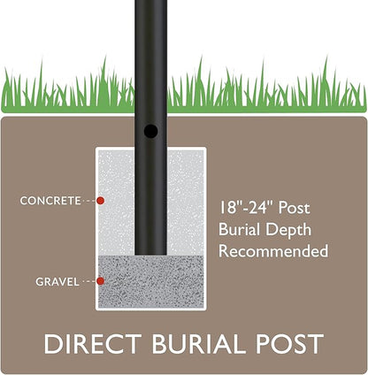 Design House Oak Creek Outdoor Post Light Fixture, Exterior Lamp Post Light, Black, Clear Glass, Includes Lamp Post, Cross Arm, 9.38 in W x 21.63 in H, 589853