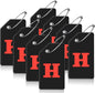8 Pcs Luggage Tags for Suitcases, 26 Initial Letter Travel Luggage Baggage Identification Labels ID Tags Fully Bendable Tags with Stainless Steel Loop (Letter H, Black)
