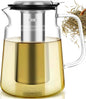 Aquach Glass Teapot with Removable Infuser - 74oz Borosilicate Tea Pot for Stovetop & Cold Brew, Stainless Steel Filter for Loose Leaf/Iced Tea