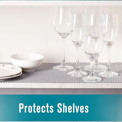 Shelf and Drawer Liner for Kitchen Cabinets Non-Adhesive, Non Slip Durable Strong Clean Long Size 12 Inches X 10 Feet, Shelves, Cabinets, Storage, Kitchen and Desks, Light Gray