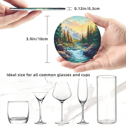 Mountains Nature Scenery Coasters