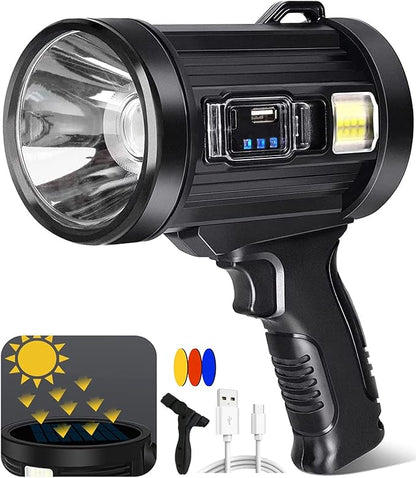 Spotlight 1000000 Lumens, 6 Modes Led Rechargeable Spotlight Flashlight As Seen
