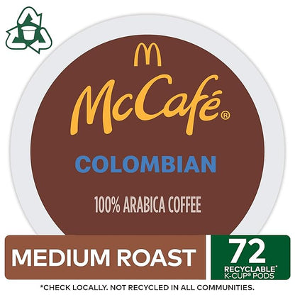 McCafe Colombian, Single Serve Coffee Keurig K-Cup Pods, Medium Roast, 72 Count