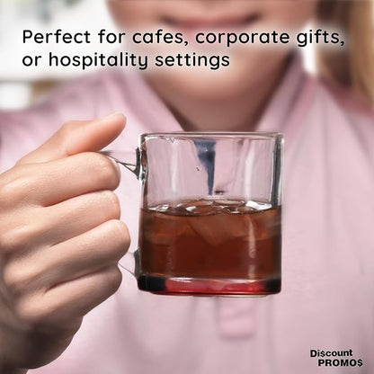 Libbey Clear Glass Coffee Mugs 13 oz. Set of 10, Bulk Pack - Perfect for Coffee, Tea, Espresso, Hot Cocoa, Other Beverages - Red Bottom