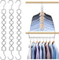 3 Pack Space Saving Hangers for Clothes, Heavy Duty 30Lbs Capacity Magic Clothes Space Saver Sturdy Metal Hanger Organizer with 360° Swivel Hook, Closet Organizers Storage Dorm Essentials Silver
