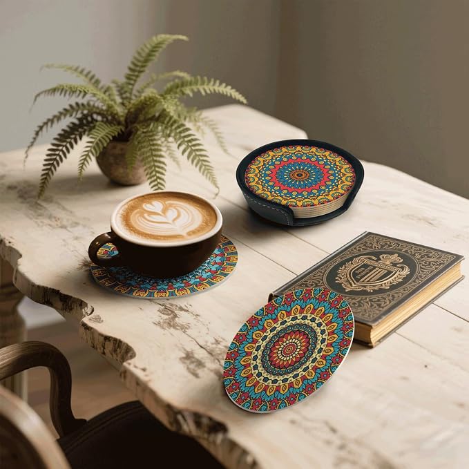 6 Pcs Mandala Drink Coasters