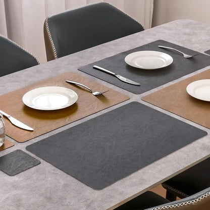 Vinyl Placemats Set of 4, Dual Sided Place Mats