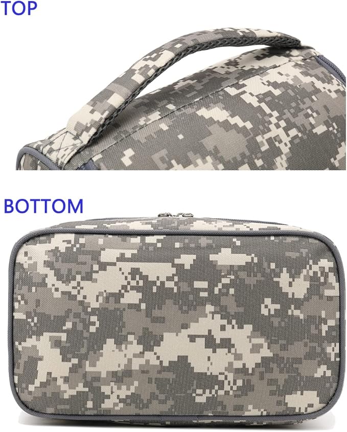 FlowFly Kids Double Decker Cooler Insulated Lunch Bag Large Tote for Boys, Girls, Men, Women, With Adjustable Strap, Digital Camo