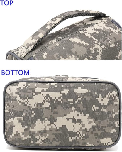 FlowFly Kids Double Decker Cooler Insulated Lunch Bag Large Tote for Boys, Girls, Men, Women, With Adjustable Strap, Digital Camo