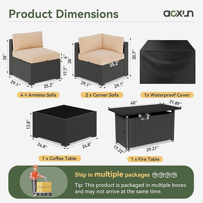 Aoxun 8 Piece Patio Furniture Set