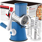 Cheese Grater Rotary, Rotary Grater for Kitchen, Kitchen Grater Vegetable Slicer with 3 Drum Blades, Fast Cutting Cheese Shredder for Vegetables and Nuts