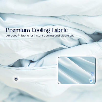 Dream Valley® Outlast® Deepsleep Cooling Comforter, Full/Queen Size, NASA-Grade Space Technology Cooling Blanket for Hot Sleepers Night Sweats, Q-Max > 0.45 Aerocool™ Breathable, Lavender Fog, 90"x90"