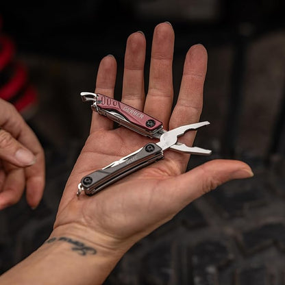 Gerber Gear Dime 12-in-1 Mini EDC Multitool - Needle Nose Pliers, Pocket Knife, Keychain, Bottle Opener - EDC Gear and Equipment, Gifts for Men - Red