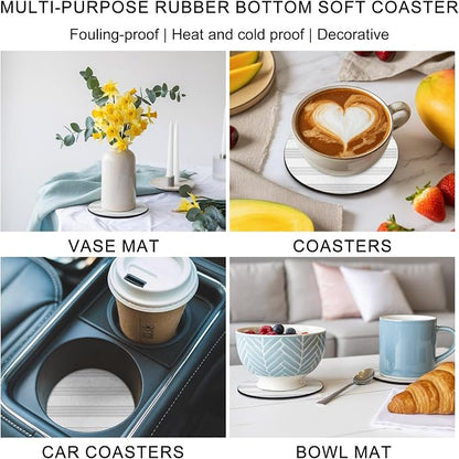 Minimalist Geometric Coasters Set of 6, Absorbent Coasters