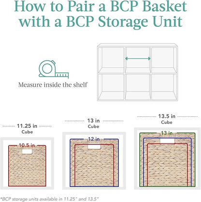 Best Choice Products 13x13in Pack of 5 Cube Storage Baskets, Water Hyacinth Multipurpose Collapsible Organizers, Handwoven Laundry Totes for Laundry, Living Room, Kids Room & Nursery - Natural