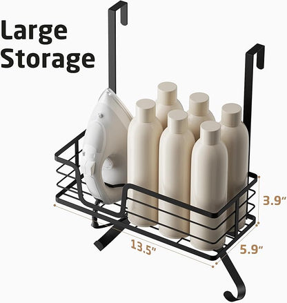 KES Over The Door Ironing Board Holder, Ironing Board Hanger for Laundry Room Organization and Storage Y and T Shaped Fits for 1 3/4 Doors Matte Black, HIR501B-BK