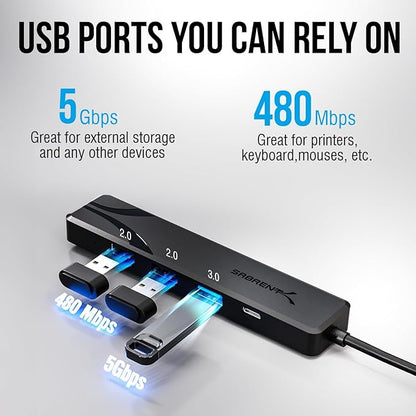 SABRENT USB-C Hub 5-in-1 with 4K HDMI, 100W PD Charging (Input Only), 1x USB 3.0, 2X USB 2.0 – No Data on USB-C Port – Compatible with MacBook, Windows, Linux (HB-TC5P)