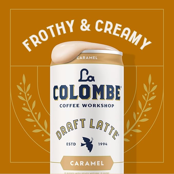 La Colombe Coffee, Caramel Draft Latte, 11 fl oz Cans (Pack of 12), Coffeehouse Quality Cold Brew, Specialty Grade Coffee Beans, Ready-to-Drink On-the-Go
