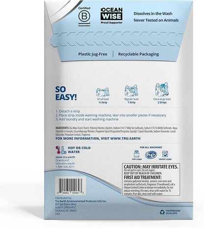 Tru Earth Platinum - Heavy Duty Laundry Detergent Sheets - Up to 128 Loads (64 Count), Fresh Linen Scent - Ultra-Concentrated Formula - Eco-Friendly Laundry Sheets