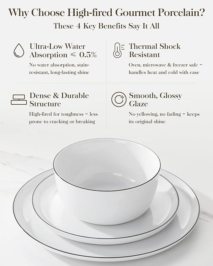 MALACASA 24-Piece Dinnerware Set