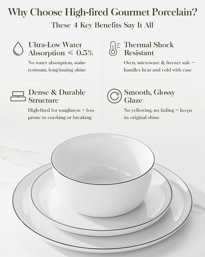 MALACASA 24-Piece Dinnerware Set