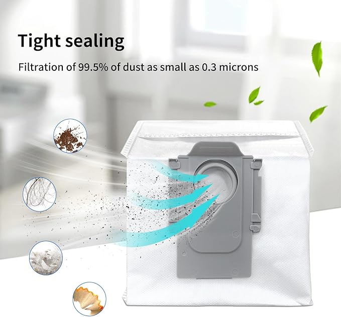 23 PCS Replacement Parts Compatible with Roborock S7 MaxV Ultra Robot Vacuum Cleaner,6 Side Brushes,4 HEPA Filters,4 Dust Bags,1 Cleaning Brush,2 Main Brushes,4 Mop Pads,2 Tools