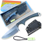 Scout Feather Glow - Fixed Blade Survival Knife with built-in Firestarter for Camping, Hunting, Outdoor Adventure and Culinary Need - VG10 Blade, Whistle, Knife Sharpener, Compact Sheath & G10 Handle