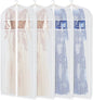 Zilink Dress Bags for Gowns Long 72-inch Garment Bags for Long Dresses Clear Dress Protector Bag with 3" Gusset and Full Length Zipper for Dresses, Fur Coat Gown Closet Storage（Set of 4）