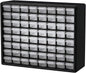 Akro-Mils 64-Drawer Plastic Drawer Storage Cabinet for Garage Organization, Bead Organizer, Building Bricks Storage, Teacher Toolbox, Makeup Organizer, 20" W x 6" D x 16" H, 10164 Black
