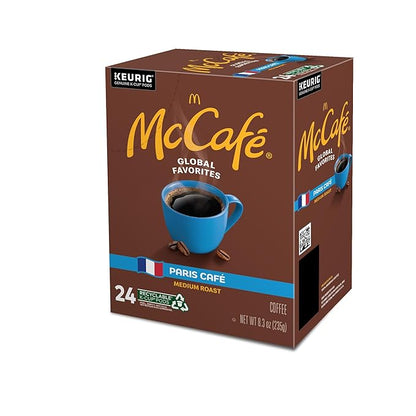 McCafe Paris Café, Single Serve Coffee Keurig K-Cup Pods, Medium Roast Coffee, 96 Count (4 Packs of 24)
