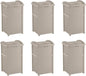 Suncast 6 Pack 15.75" x 16" x 31.6" Trash Hideaway 33 Gallon Resin Outdoor Commercial Garbage Container with Lid for Backyard, Deck, or Patio in Taupe