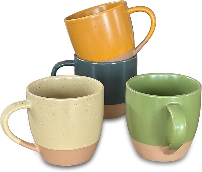 Mora Ceramic Artisan Matte Large Latte Mug Set of 4, 16oz