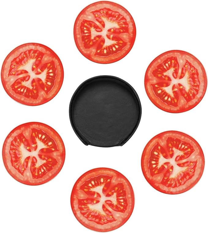 6 Pack Tomato Slice Coaster for Drinks