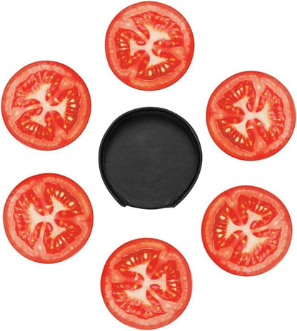 6 Pack Tomato Slice Coaster for Drinks