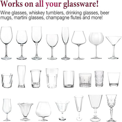 Home Glassware Polisher, World's First Affordable Spinning Glass Polisher, 600 RPM Dries and Polishes, All Glasses, Wine, Bar, Drinking, For Sparkling Glassware. Burgundy, Premium Painted