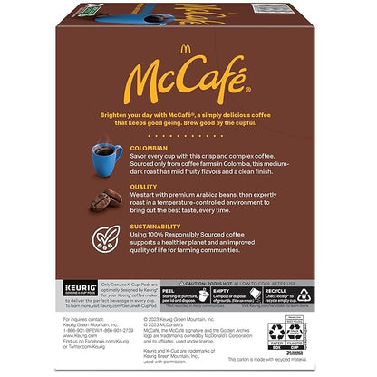 McCafe Colombian, Single Serve Coffee Keurig K-Cup Pods, Medium Roast, 96 Count (4 Packs of 24)