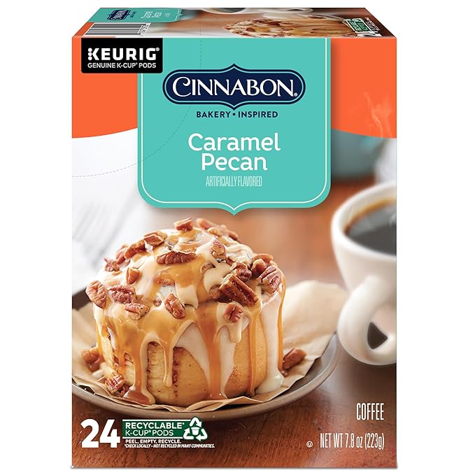 Cinnabon Caramel Pecan Coffee, Keurig Single Serve K-Cup Pods, 96 Count