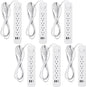 Kanayu 6 Pieces Power Strip Surge Protector with 5 Ac Outlets and 3 USB Ports, Heavy Duty Extension Cords Plug for Home Office Dorm(4.92 ft,White)