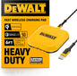 DEWALT Heavy Duty Wireless Charger, 10W Max Fast Wireless Charging Pad Compatible with iPhone 17/16/15/14/13/12/11/X/8 Pro Max Plus Samsung Galaxy S22/S21 AirPods (Type C Cable/AC Adapter Included)