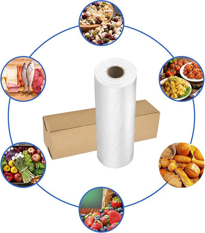 12x20 Plastic Produce Bags on a Roll - Clear Plastic Bags for Food, Vegetable, Fruits, Bread, Pet Bags and Grocery Clear Bag- 350 Bags/roll (12''x20'', 10 Rolls)