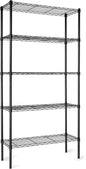 Amazon Basics 5-Shelf Adjustable Heavy Duty Steel Wire Rack Storage Shelving Organizer for Kitchen, Garage, 36" L x 14" W x 72" H, Black