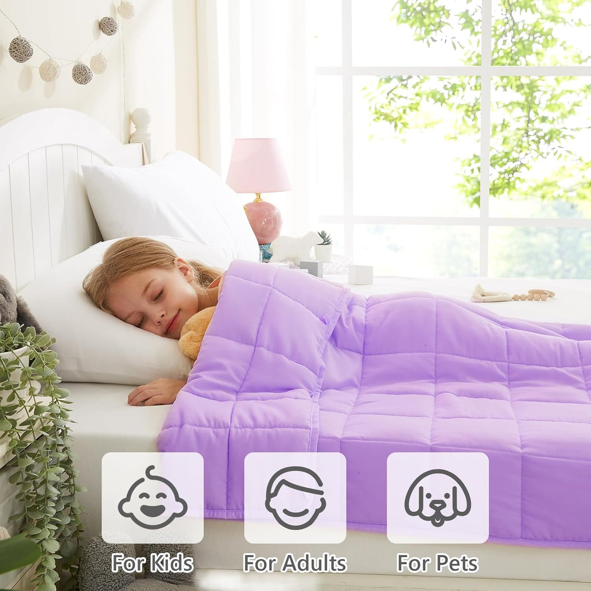 L'AGRATY Weighted Blanket - 36"x48" 3lbs Weighted Blanket Microfiber Material with Glass Beads Small Blanket for All-Season Summer Fall Winter Soft Thick Blanket