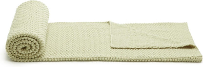 Amazon Basics Chunky Cable Knit Throw Blanket for Couch, Sofa, Bed, Lightweight Soft Cozy, Sage Green, 50"x 60"