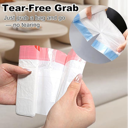 ELPHECO 1.6 Gallon Small Trash Bags 60 Count - For 1.2-2 Gallon Trash Cans, 4.5-8L Drawstring Garbage Bags, Strong Bathroom Trash Bags, Clear Tear free Garbage Bags, 60 Count / 6 Rolls