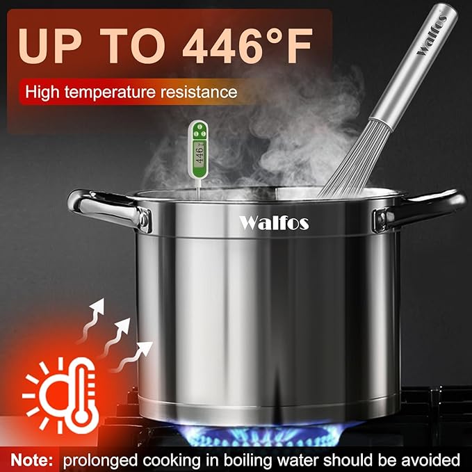 Walfos Whisk,14in Large Whisks, Heavy Duty Stainless Steel Wire Whisk for Blending, Whisking, Beating Suitable for stirring and mixing containers such as deep pots or big bowl at home or store.