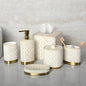 6-Piece Bathroom Accessories Set – Soap Dispenser, Toothbrush Holder, Tumbler, Soap Dish, Cotton Swab Jar & Toilet Brush – Modern Bathroom Decor Set (Solana)