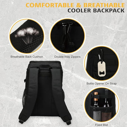 Tactical Backpack Cooler, 25L Cooler Backpack Insulated Leak-Proof, Heavy Duty Large Lunch Backpack, Waterproof Ice Chest Backpack for Men Women Adults Work Daytrip Camping Beach Hiking Accessories