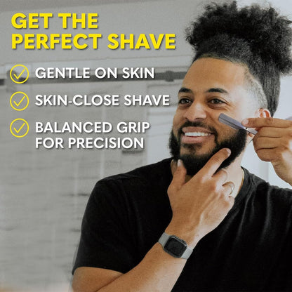 Beard Club Straight Razor for Men, Shaving Gel & Aftershave for Men – Hydrating Mens Shave Cream, Soothing After Shave Lotion & Navajas Para Barbero - Barber Straight Edge Razor Kit - Gift Kit