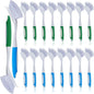 Hsei 20 Pcs Blue and Green Kitchen Scrub Dish Brush Bulk with 11 Inch Anti Slip Handle Cleaning Dish Scrubber with Stiff Bristles Washing Scrub Brushes for Housekeeping for Pots and Pans, Kitchen Sink